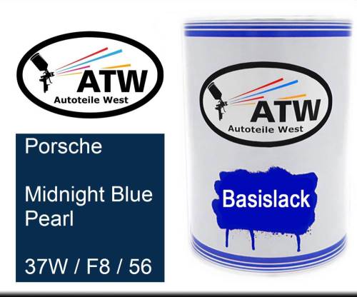 Porsche, Midnight Blue Pearl, 37W / F8 / 56: 500ml Lackdose, von ATW Autoteile West.